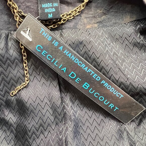 Cecilia De Bucourt Studded Vest Brown Black Tie-Dye Size Medium NWT - Picture 11 of 12